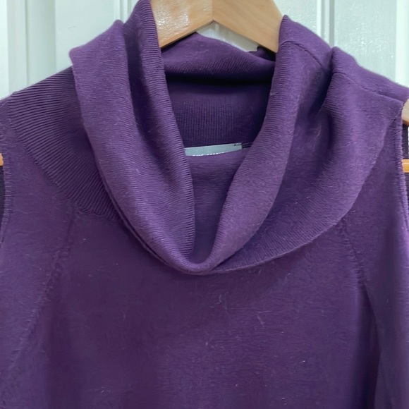 💜The Limited purple cold shoulder cowl neck sweater. S - Picture 3 of 8